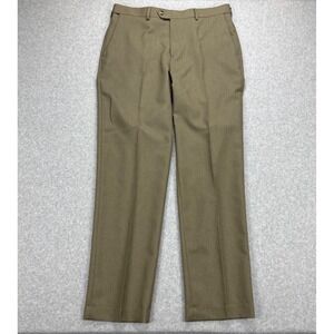 Croft & Barrow Dress Pants Mens 36x34 Brown Classic Fit Flat Front Professional